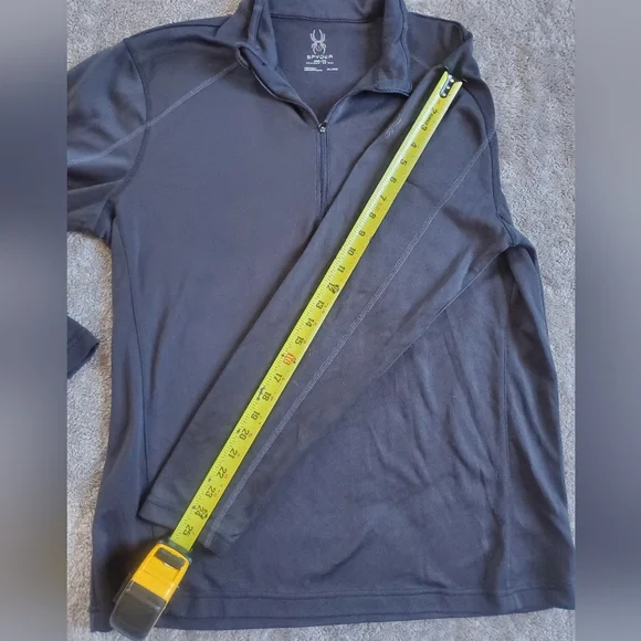 Spyder Shirt Men's X-Large Black 1/4 Zip Long Sleeve Performance Active Pullover - Picture 8 of 10